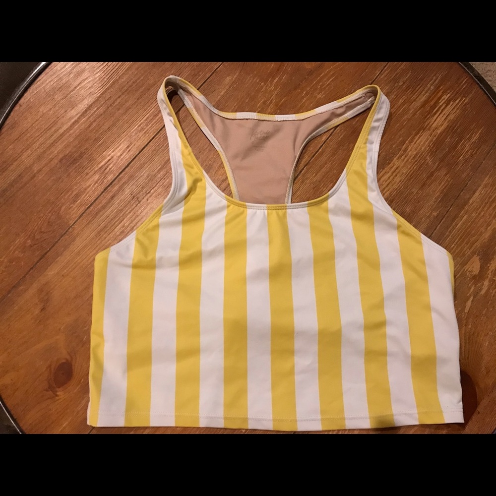 kJ yellow stripe racer back size large!